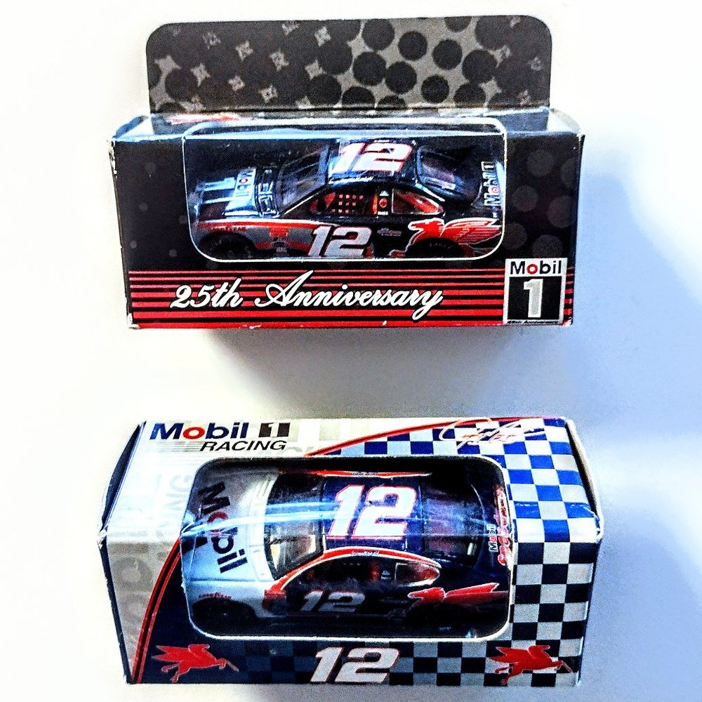 Jeremy Mayfield "Mobil 1 #12" NASCAR 1:64 Scale (Incl. 25th Anniv.) SET 2 ~ VGC!